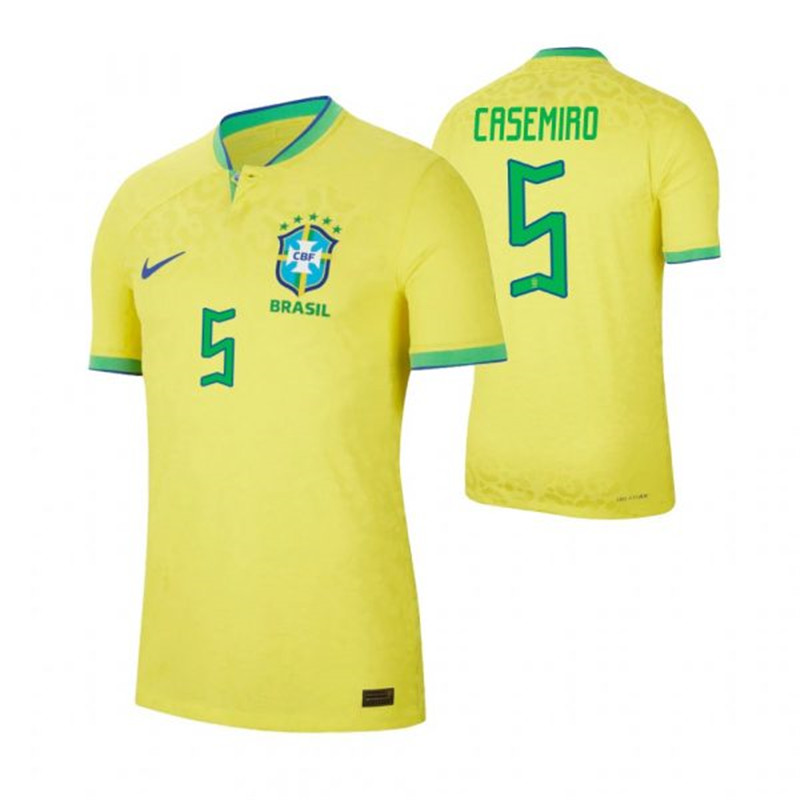 Brazil 5 CASEMIRO Home 2022 FIFA World Cup Thailand Soccer Jersey