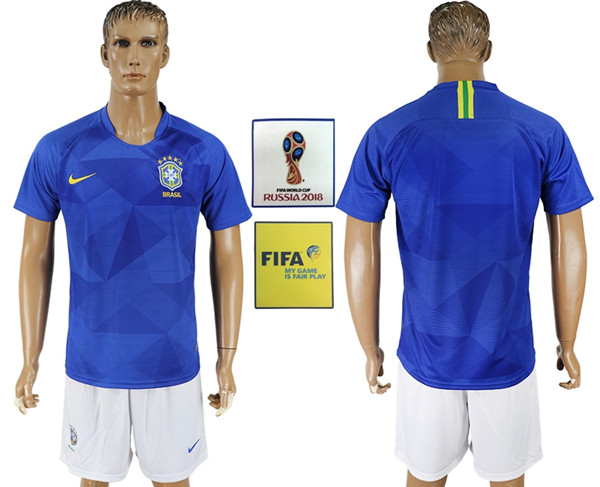Brazil Away 2018 FIFA World Cup Men's Customized Jersey