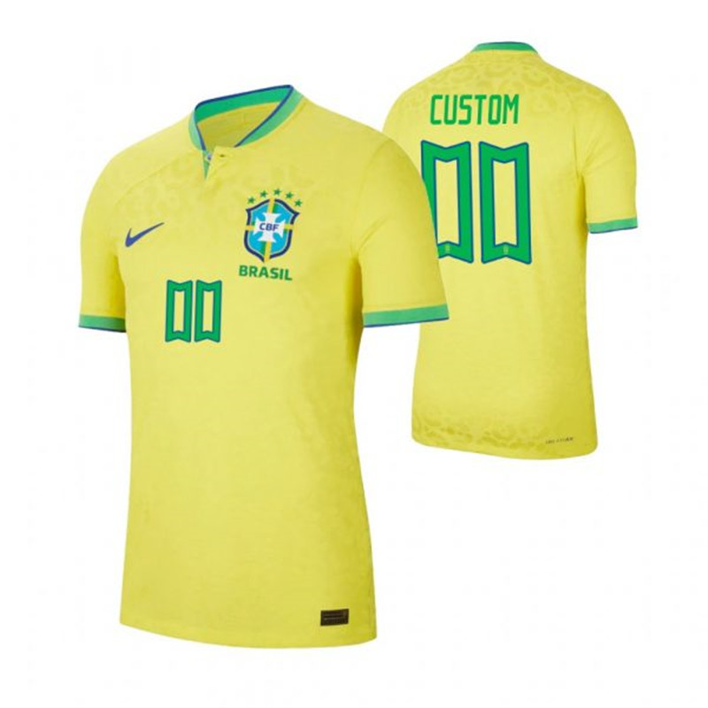 Brazil Customized Home 2022 FIFA World Cup Thailand Soccer Jersey