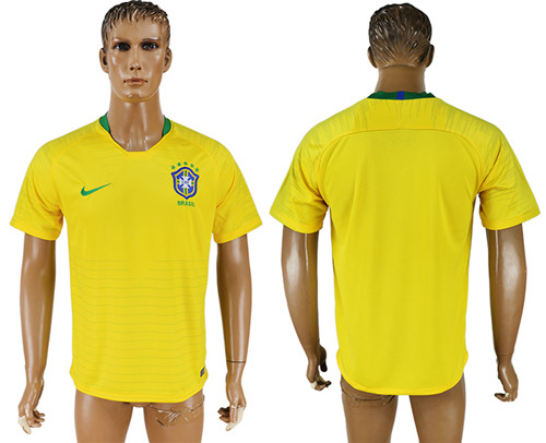 Brazil Home 2018 FIFA World Cup Thailand Soccer Jersey