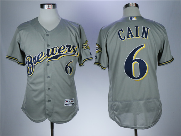 Brewers 6 Lorenzo Cain Gary Flexbase Jersey