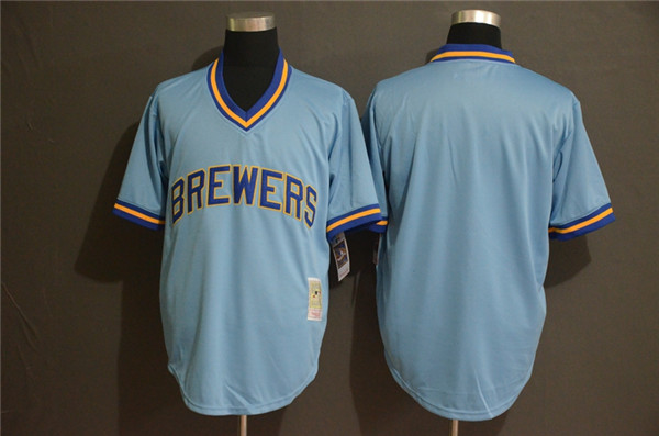 Brewers Blank Blue Cooperstown Collection Jersey