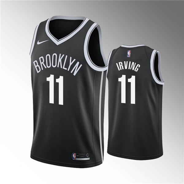 Brooklyn Nets #11 Kyrie Irving 2019 20 Icon Jersey   Black