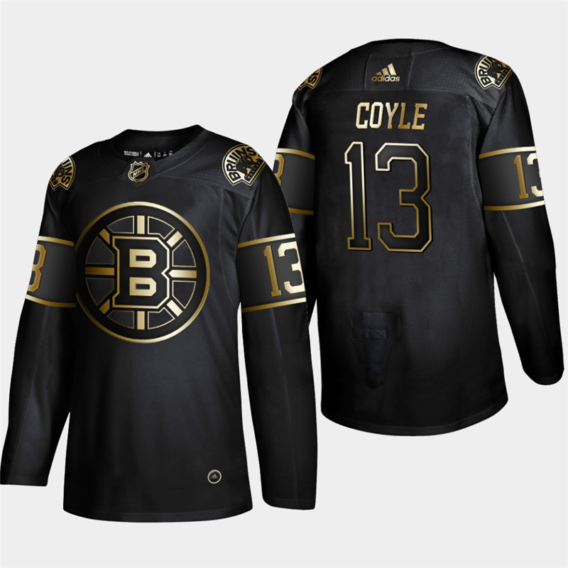 Bruins 13 Charlie Coyle Black Gold Adidas Jersey