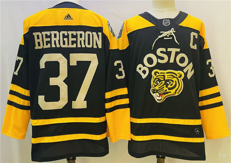 Bruins 37 Patrice Bergeron Black 2023 Winter Classic Adidas Jersey