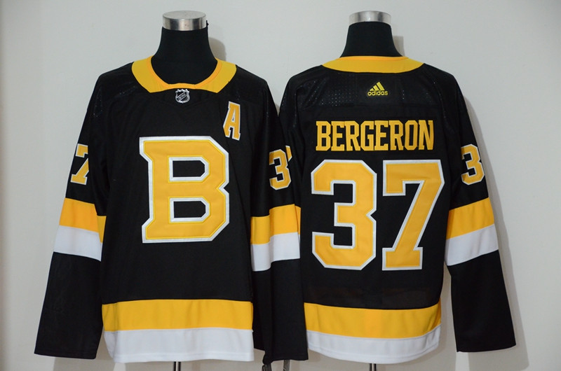 Bruins 37 Patrice Bergeron Black Adidas Jersey