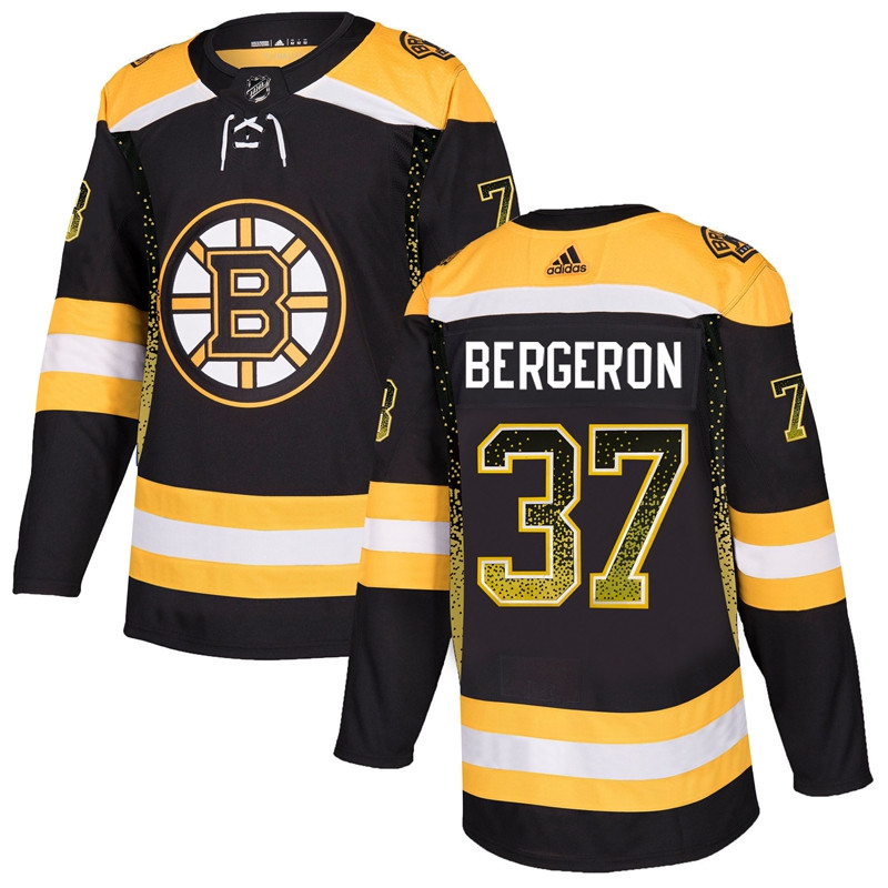 Bruins 37 Patrice Bergeron Black Drift Fashion  Jersey