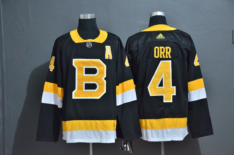 Bruins 4 Bobby Orr Black  Jersey