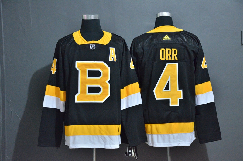 Bruins 4 Bobby Orr Black Adidas Jersey