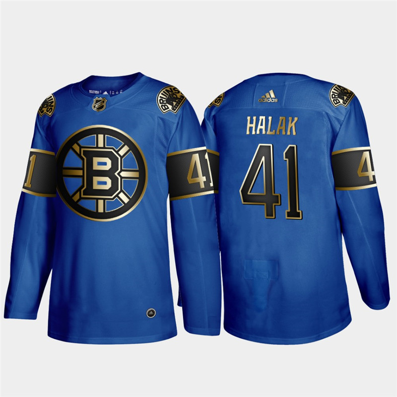 Bruins 41 Jaroslav Halak Blue 50th anniversary Adidas Jersey