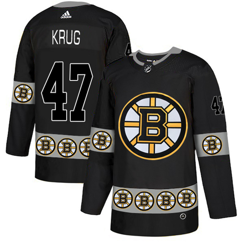 Bruins 47 Torey Krug Black Team Logos Fashion  Jersey