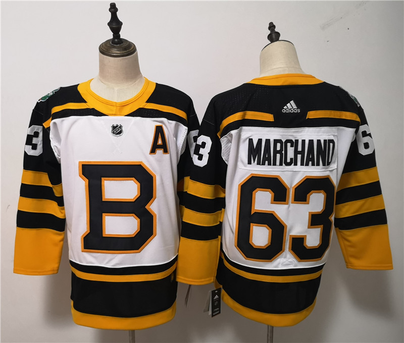 Bruins 63 Brad Marchand White 2019 Winter Classic  Jersey