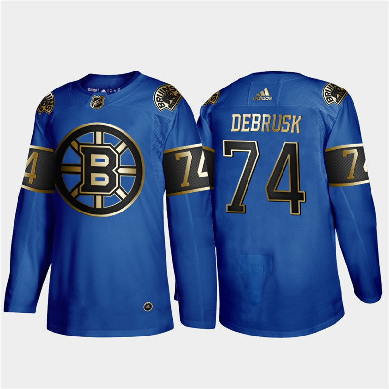 Bruins 74 Jake DeBrusk Blue 50th anniversary Adidas Jersey