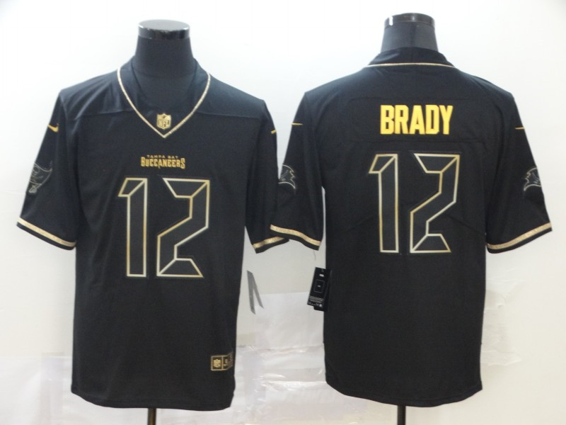Buccaneers 12 Tom Brady Black Gold Vapor Untouchable Limited Jersey