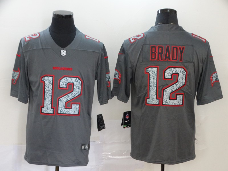 Buccaneers 12 Tom Brady Gray Camo Vapor Untouchable Limited Jersey