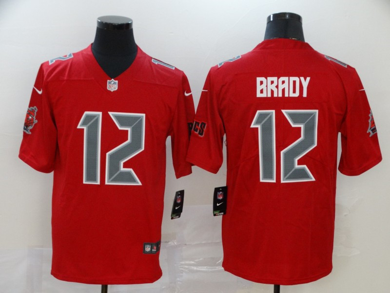 Buccaneers 12 Tom Brady Red Color Rush Limited Jersey