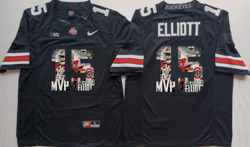 Buckeyes 15 Ezekiel Elliott Black Player Fashion Stitched NCAA Jersey