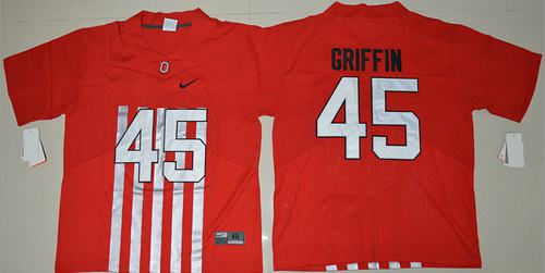 Buckeyes 45 Archie Griffin Red Alternate Elite Stitched NCAA Jersey