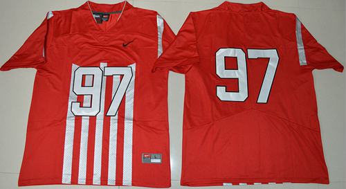 Buckeyes 97 Joey Bosa Red 1917 Throwback Limited Stitched NCAA Jersey