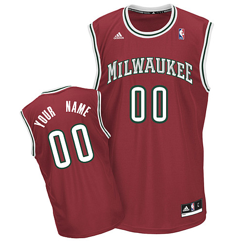 Bucks Personalized Authentic Red NBA Jersey