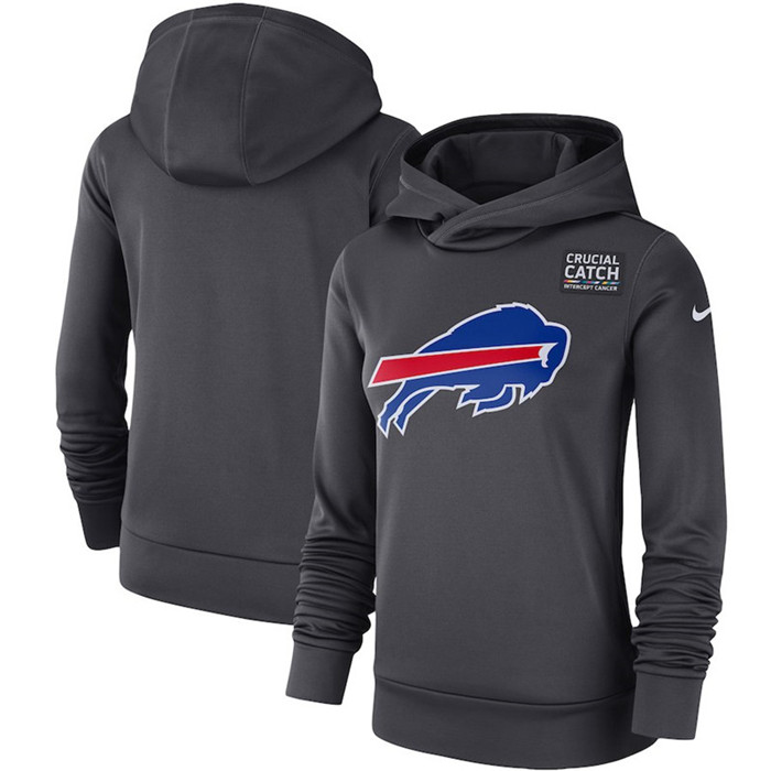 Buffalo Bills Anthracite Women's  Crucial Catch Performance Hoodie