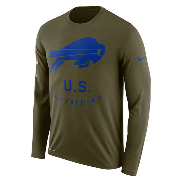 Buffalo Bills  Salute to Service Sideline Legend Performance Long Sleeve T Shirt Olive