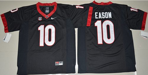 Bulldogs 10 Jacob Eason Black Limited Stitched NCAA Jersey