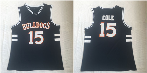 Bulldogs 15 J. Cole Navy Stitched Movie Basketball Jersey