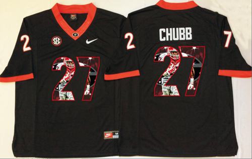 Bulldogs 27 Nick Chubb Black Player Fashion Stitched NCAA Jersey