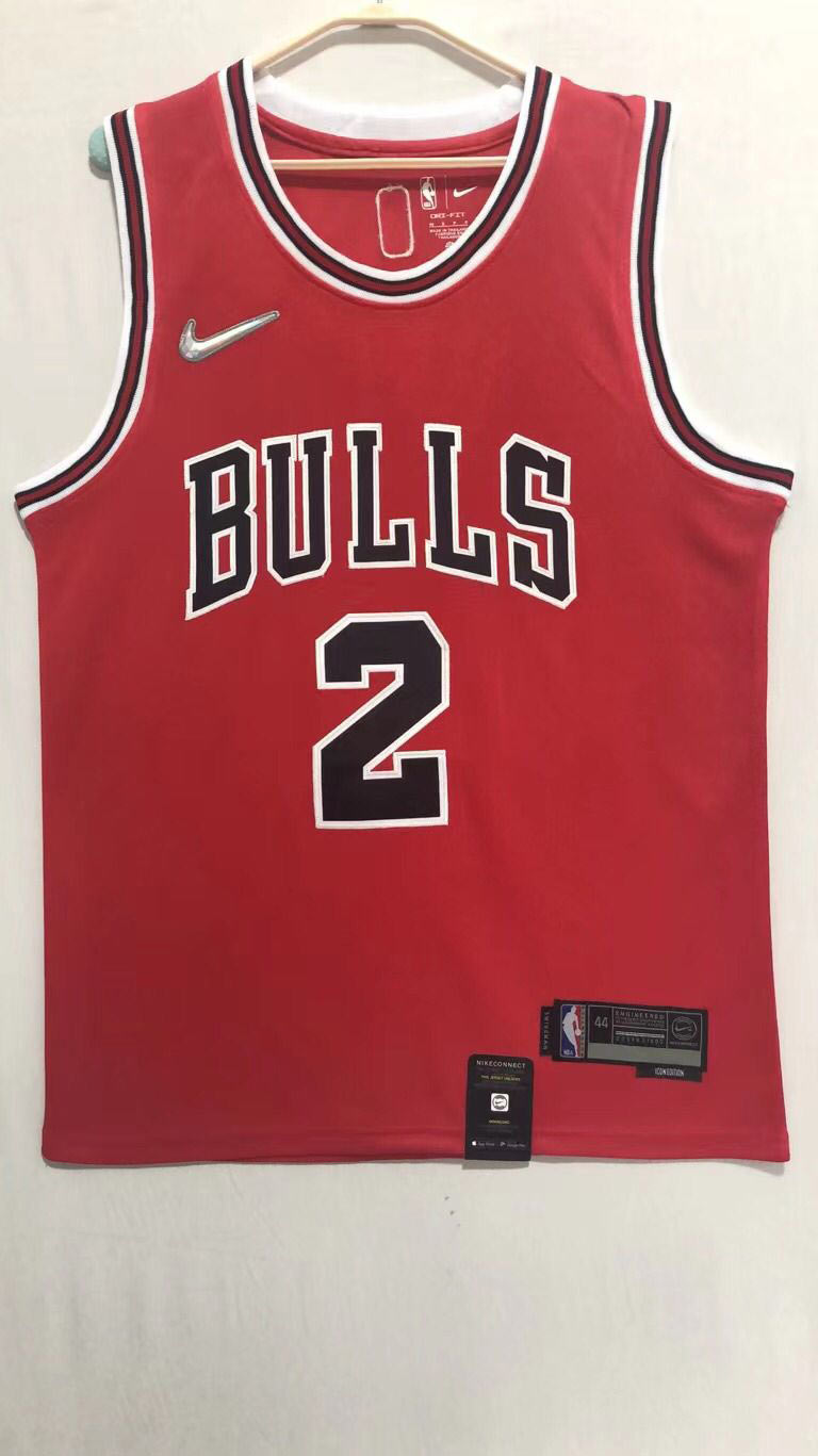 Bulls 2 Lonzo Ball Diamond Red Nike Swingman Jersey