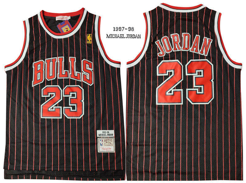 Bulls 23 Michael Jordan Black 1997 98 Hardwood Classics Jersey
