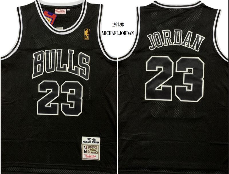 Bulls 23 Michael Jordan Black 1997 98 Hardwood Classics Mesh Jersey