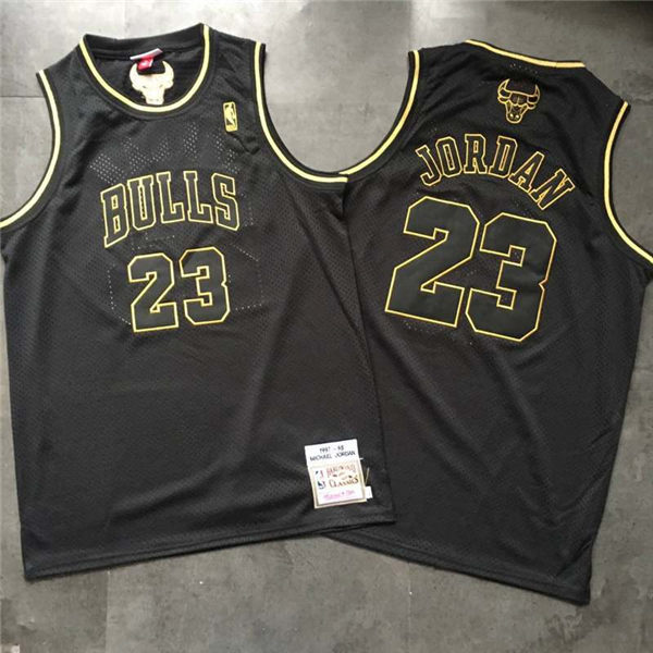 Bulls 23 Michael Jordan Black 1997 98 Season Hardwood Classics Jersey