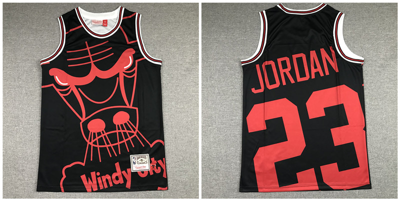 Bulls 23 Michael Jordan Black Hardwood Classics Jersey