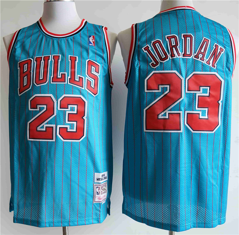 Bulls 23 Michael Jordan Blue 1995 96 Hardwood Classics Swingman Jersey
