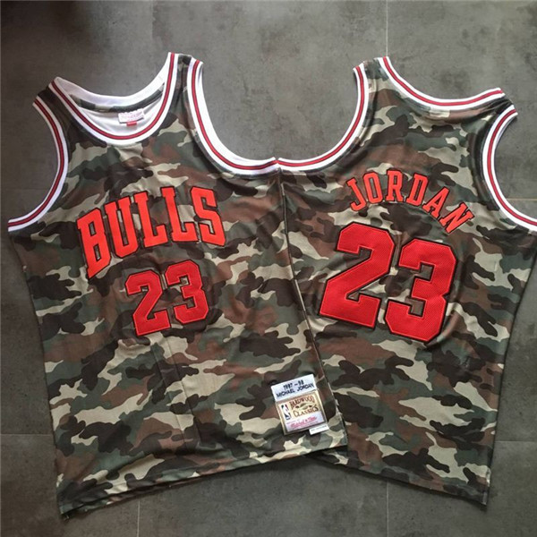 Bulls 23 Michael Jordan Camo 1997 98 Hardwood Classics Jersey