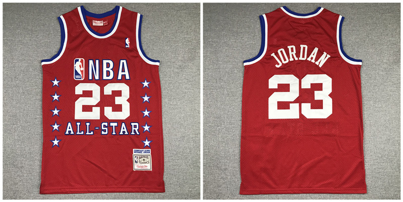 Bulls 23 Michael Jordan Red 1989 All Star Hardwood Classics Jersey