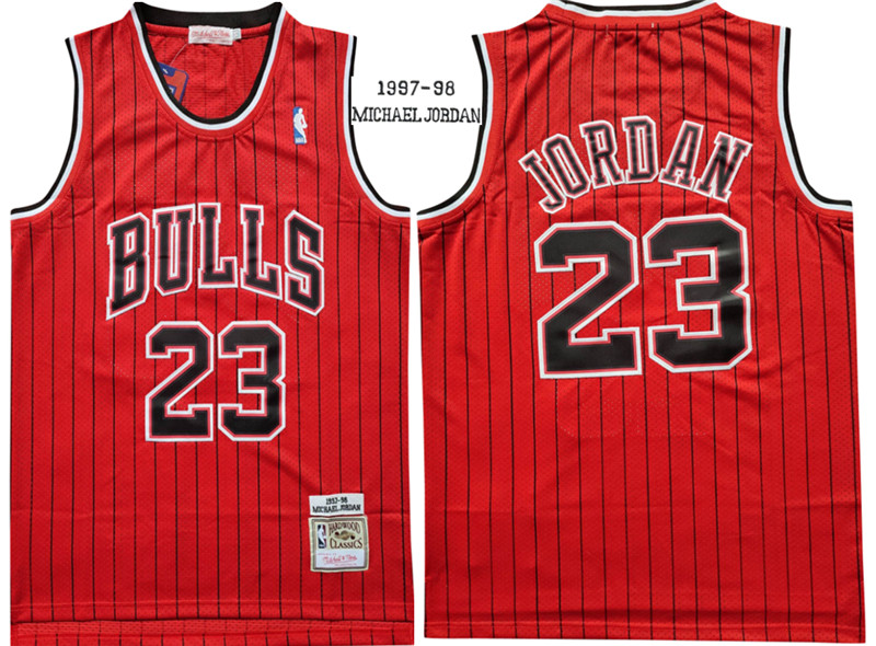 Bulls 23 Michael Jordan Red 1997 98 Hardwood Classics Jersey