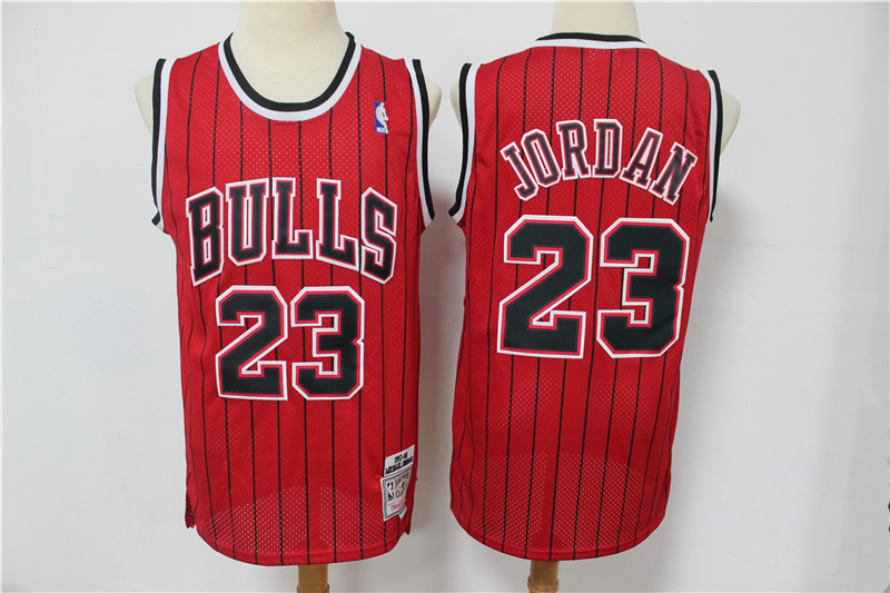 Bulls 23 Michael Jordan Red Hardwood Classics Jersey
