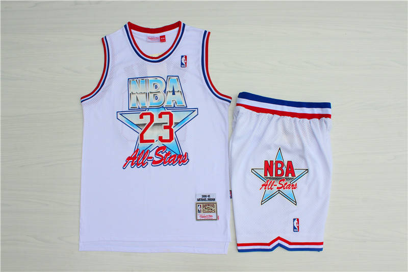 Bulls 23 Michael Jordan White 1992 All Star Hardwood Claasics Jersey(With Shorts)