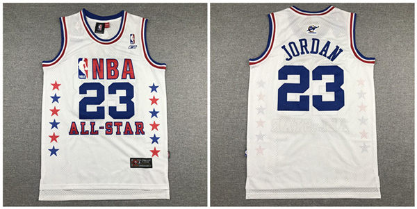 Bulls 23 Michael Jordan White All Star White Mesh Jersey