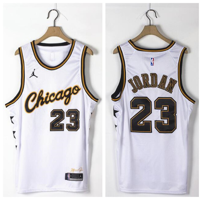 Bulls 23 Michael Jordan White Commemorative Edition Jordan Brand Swingman Jersey