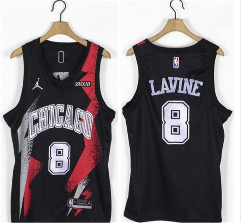 Bulls 8 Zach LaVine Black Jordan Brand Swingman Jersey