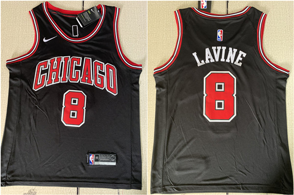 Bulls 8 Zach Lavine Black Nike Swingman Jersey