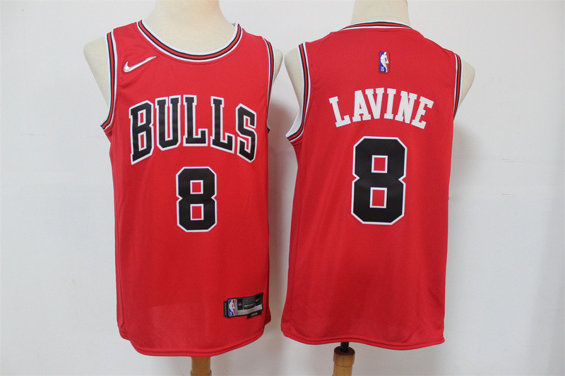 Bulls 8 Zach Lavine Red Nike Diamond 75th Anniversary Swingman Jersey