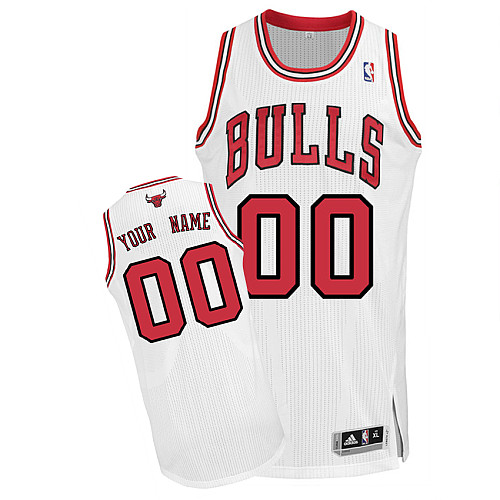 Bulls Personalized Authentic White NBA Jersey