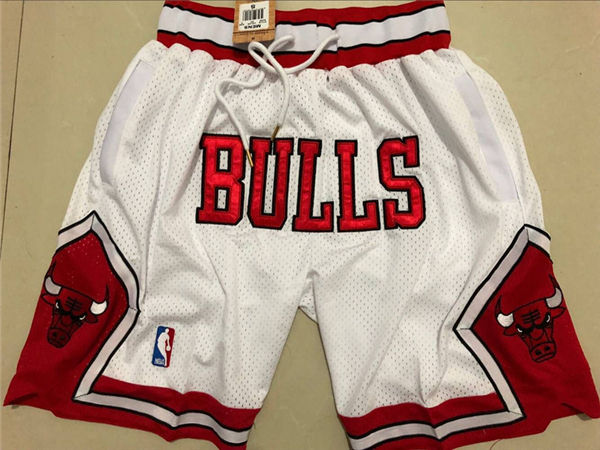 Bulls White 1997 98 All Stitched Shorts