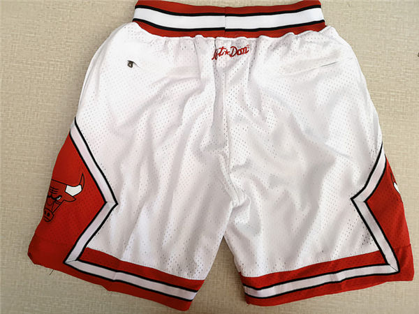 Bulls White All Stitched Short