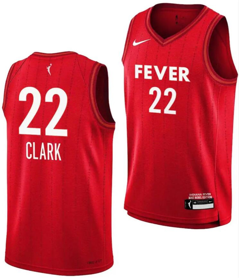Caitlin Clark Jersey 22 Indiana Fever Basketball 2024 WNBA Draft Rebel Edition Stitched Red