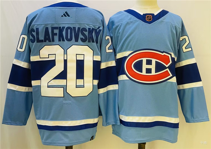 Canadiens 20 Juraj Slafkovsky Light Blue Reverse Retro Adidas Jersey